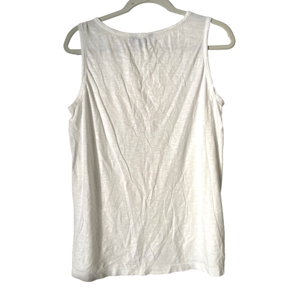 Banana Republic‎ White Cotton Sleeveless Top with Lace Embroidery - Picture 4 of 5